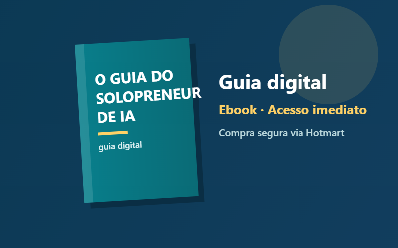 Capa do guia digital O Guia do Solopreneur de IA