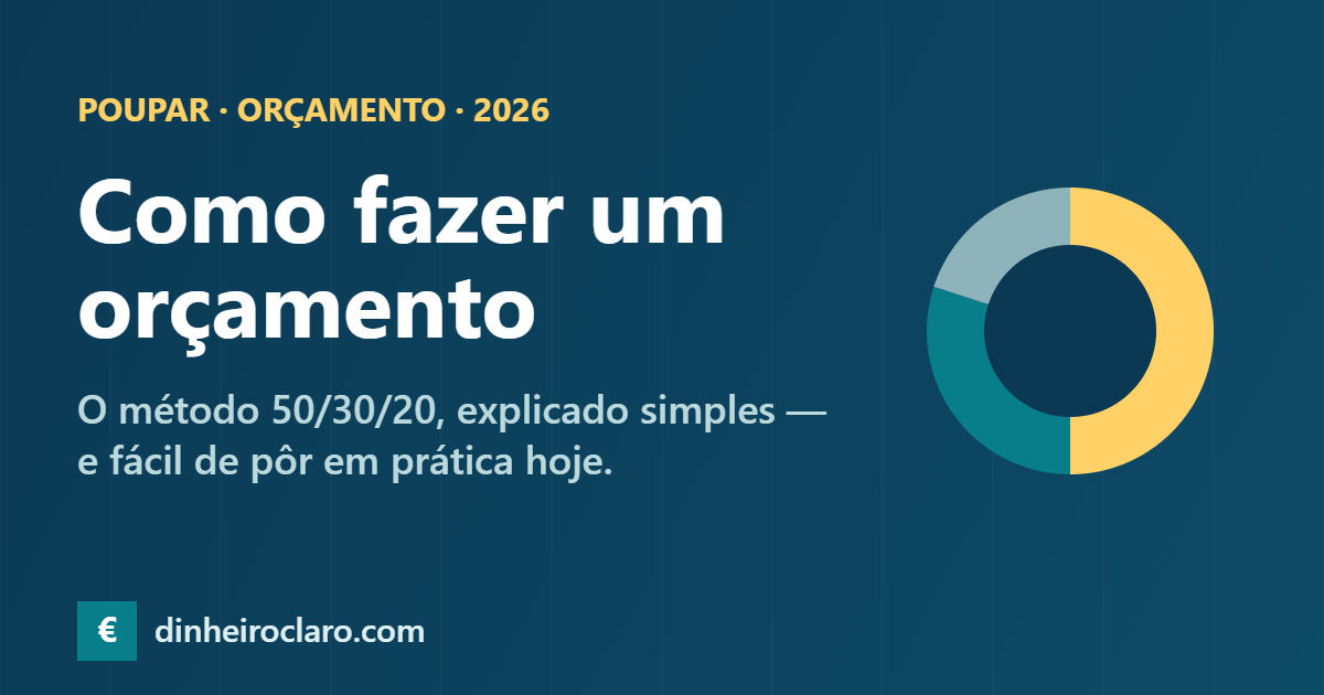 Como fazer um orçamento pessoal: o método 50/30/20 (2026)